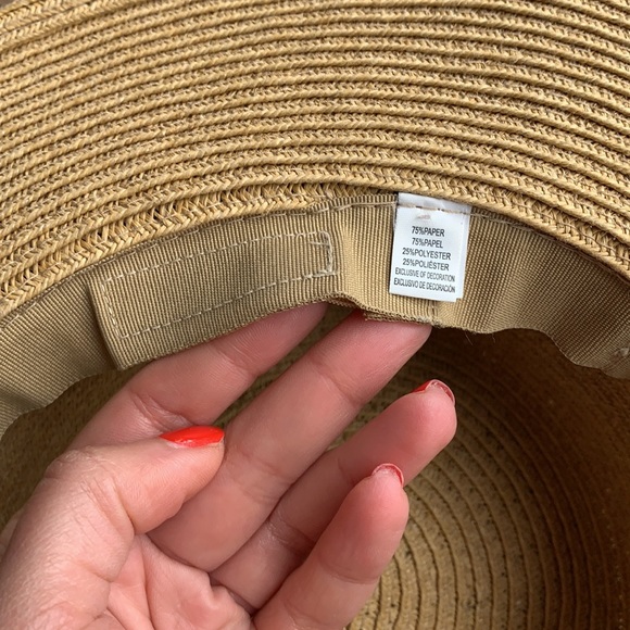 Straw Hat with Black Ribbon Bow - Picture 4 of 8